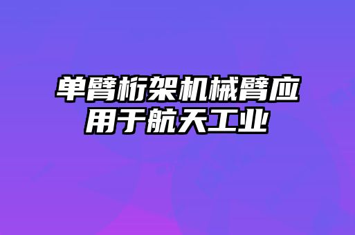 單臂桁架機械臂應用于航天工業