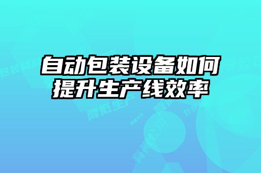 自動包裝設備如何提升生產(chǎn)線效率