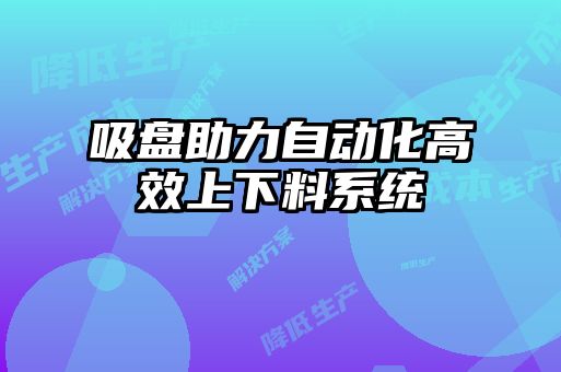 吸盤(pán)助力自動(dòng)化高效上下料系統(tǒng)
