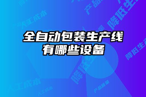 全自動包裝生產線有哪些設備
