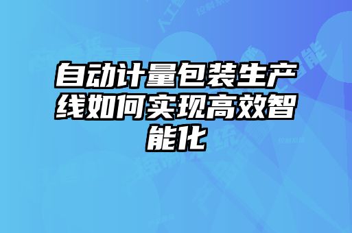 自動計量包裝生產線如何實現高效智能化