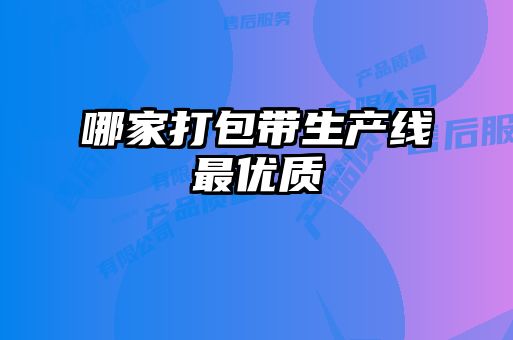 哪家打包帶生產線最優質