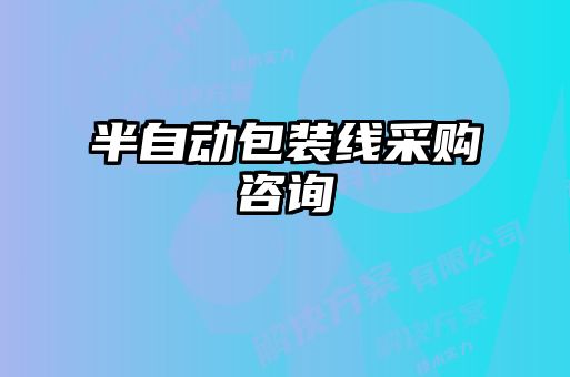 半自動(dòng)包裝線(xiàn)采購(gòu)咨詢(xún)