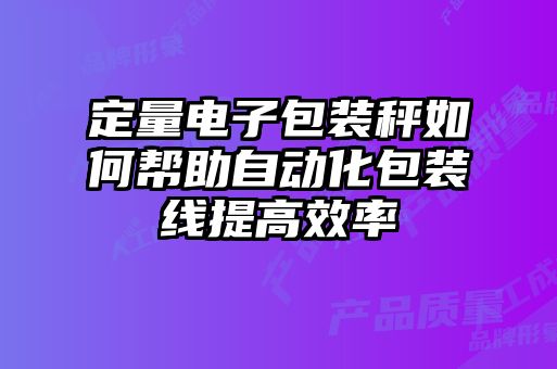 定量電子包裝秤如何幫助自動化包裝線提高效率